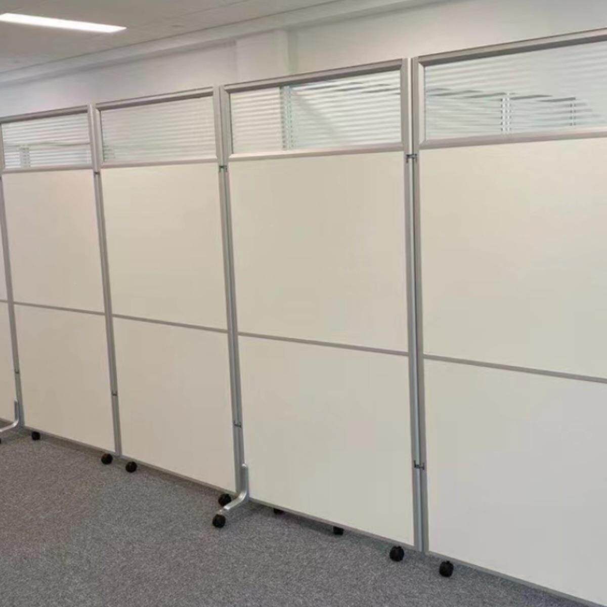 办公室移动屏风折叠制隔断985亚克墙力牙科工厂车间可挡定玻璃板