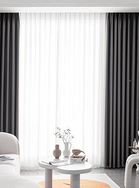 高档华客厅窗帘欧式简约现代加厚绒布63208卧室光遮奢大窗气窗成
