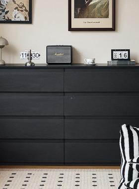 黑色斗柜家用卧室收纳柜大容量现抽屉柜多层简储UPD物客代厅约电