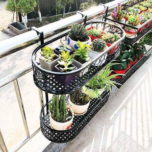 栏双层阳台杆花内架置物架无品牌/花盆架室悬挂装饰铁挂式花架子