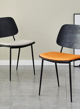 餐椅用ZBC现代约餐厅椅子风咖啡简椅子家轻奢网红法式奶油餐椅北