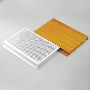 白吊色勾搭瓦铝板装修HY-018木纹造楞型天花顶铝单板饰材装料厂家
