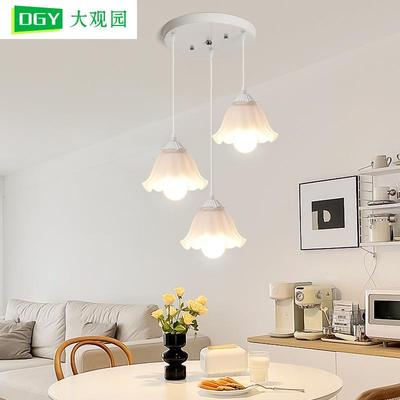 大灯观272朵园餐厅现代约法式北欧创意花三头餐厅灯餐桌饭厅灯L27