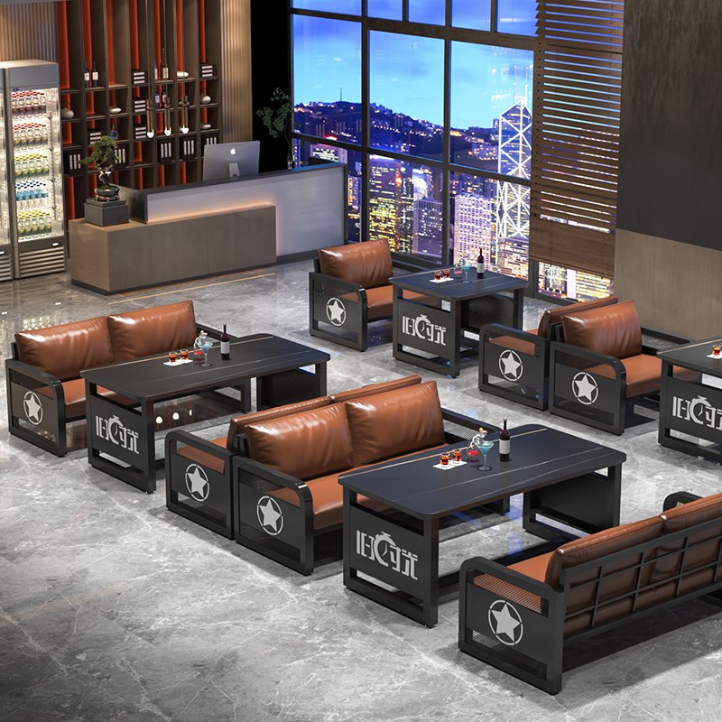 复古工业风酒吧沙发桌椅组合y烧烤店餐厅卡座沙发清吧酒馆咖啡厅