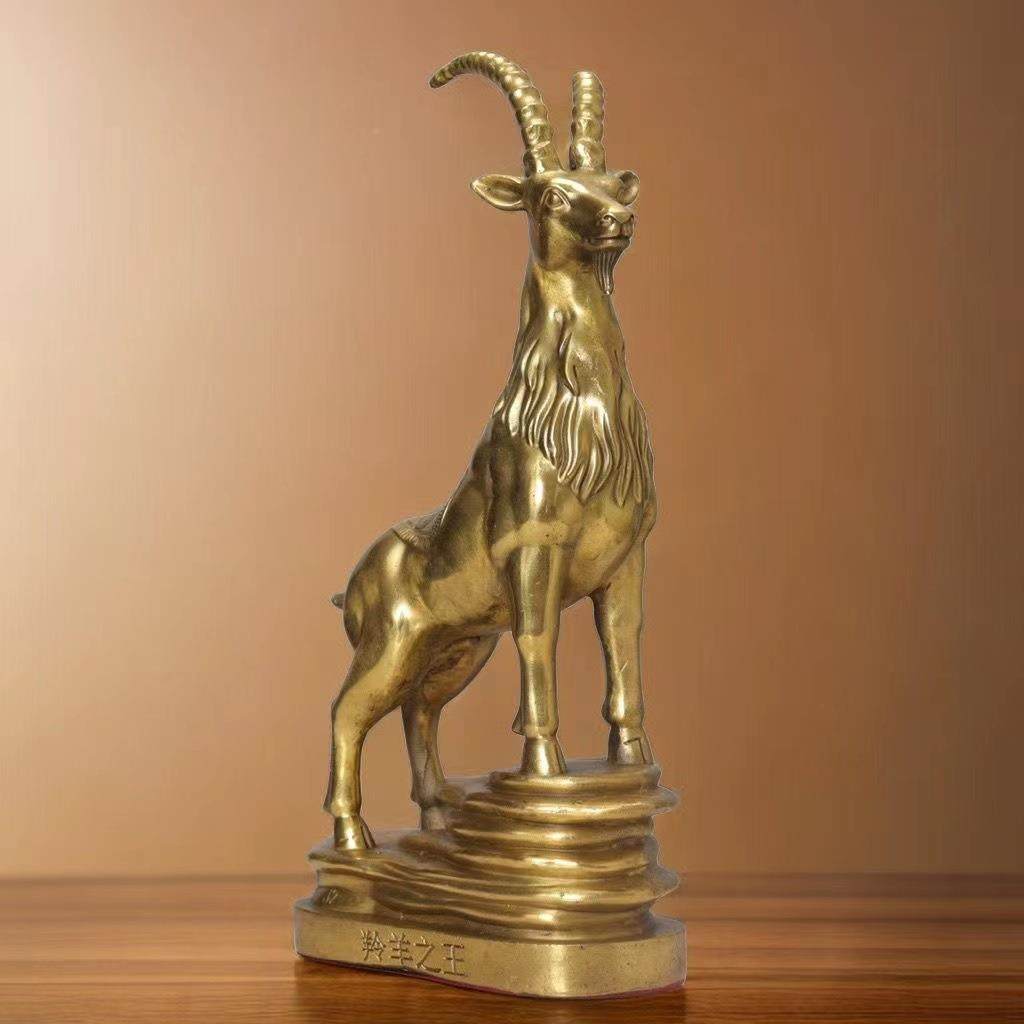 羊摆件藏面羚羊饰HQN领头羊黄铜桌摆设客厅银台收书房办公室送礼,家居饰品,装饰摆件,淘宝优惠券,粉丝福利购,淘宝优惠卷