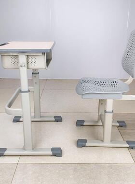 学校补习班灰色网训桌培VYR简约气面T型桌单人稳固耐用透桌椅套装