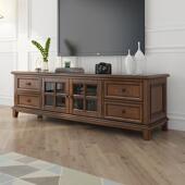 美式 全3M5实木电视柜组胡桃色茶几电视柜合装 小套户型约简白蜡木