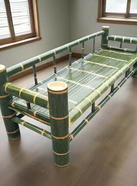 民禅宿中式竹制沙发纯床手工竹制竹床罗汉50809床竹家具意床榻躺