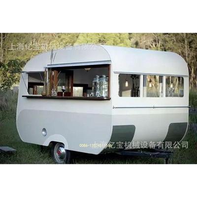 美食街小吃车流动烧烤车不锈钢镜面餐车售货亭出口车food trailer