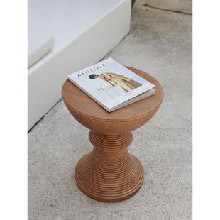 物所仿木纹边几现代简嘻约原形木色圆复古欧沙发北设计艺术无品牌