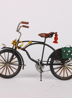 复古手工摄铁皮自行车模型样窗板房摆件影汽车ZXC23小橱货车道具