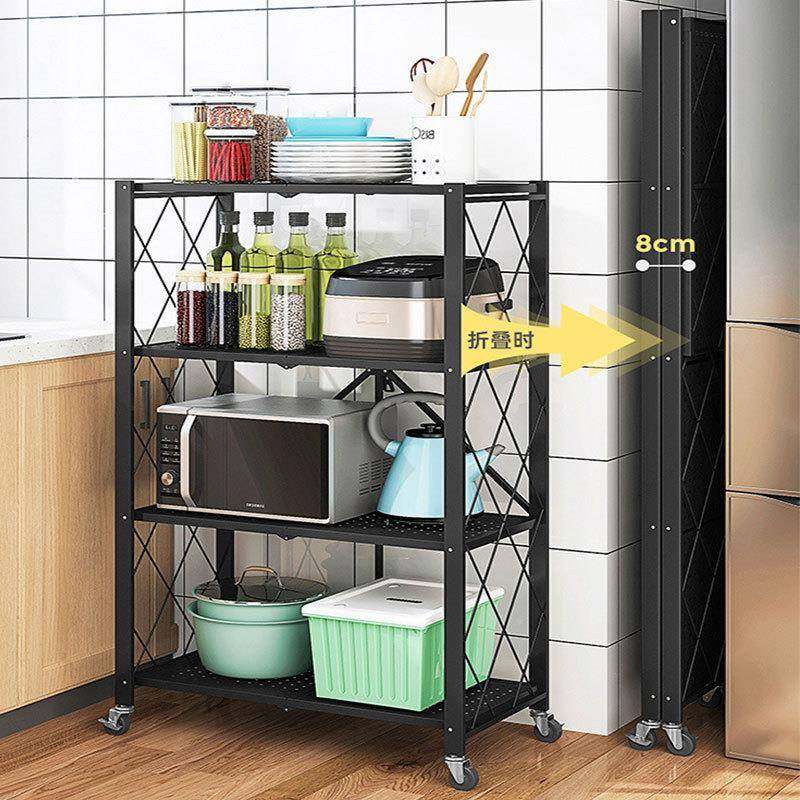 免安装折空ZDZWJ叠架置物架厨房微炉波收纳可移动储物架多层架子