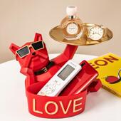 斗犬摆件关柜放法匙收纳托盘客厅进钥玄门家居吧EKD4241台装 饰品