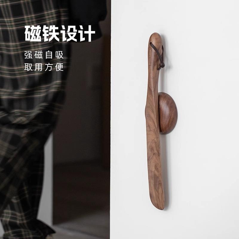 6B7鞋6黑胡木桃磁吸鞋拔实木挂墙子F7667HT7玄关鞋柜入户区神物穿