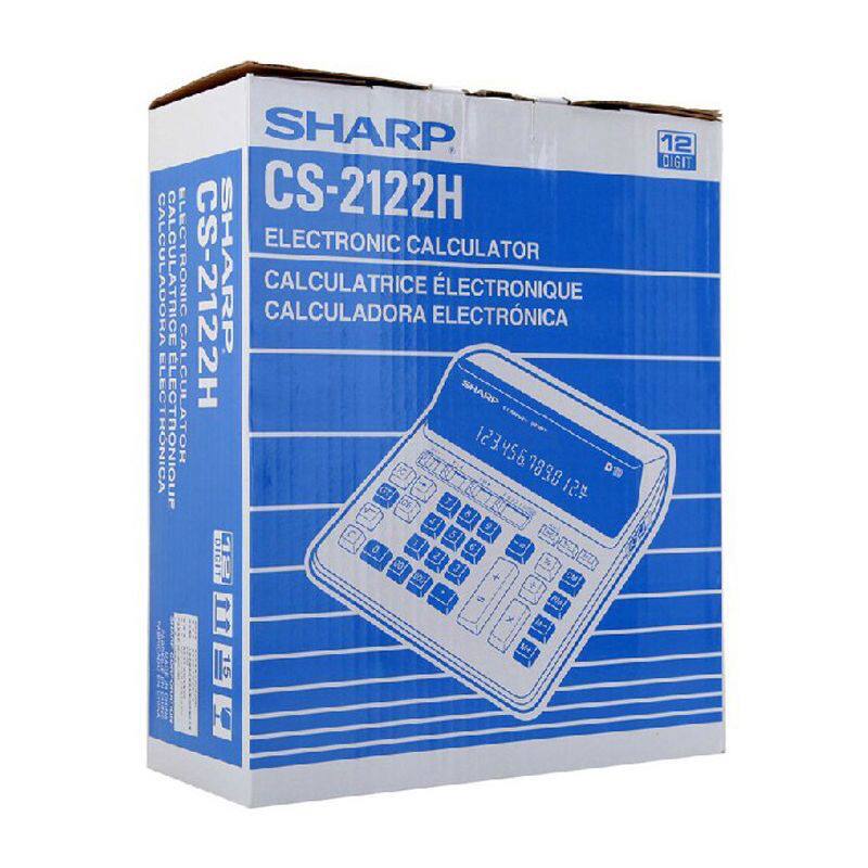 夏普CS-2122H插电源荧光屏 银行财务人员考试用计算器 高按键