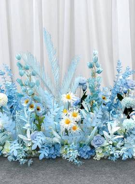 新婚庆红色地排花仿真金绢花装饰花TTB668194台路排引款婚礼花艺