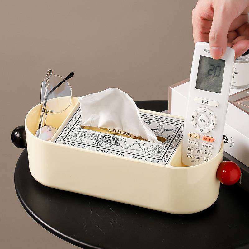 法式中976纸古奶油风巾盒高盒档卧室床头柜客厅抽一纸盒遥控器收