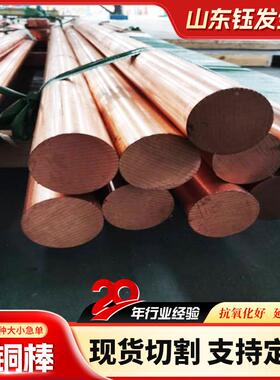 T紫铜棒光红铜2可零亮切加工接地PXN导电铜棒棒防静电实心圆棒