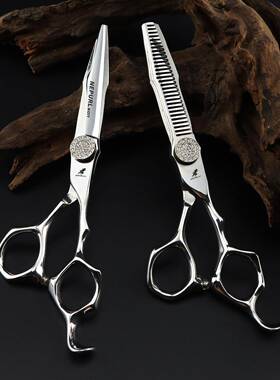 6发寸奈普KKZ木森满砖宝石双剑型大纹美剪面刀理发剪平剪