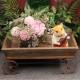 热卖 做旧木AW198336家居花盆带轮子大直供 木制花家艺小推厂车新款
