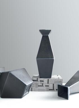 现代简约创意几何菱形树脂瓶样花板间花售楼处厅家居装饰器123摆