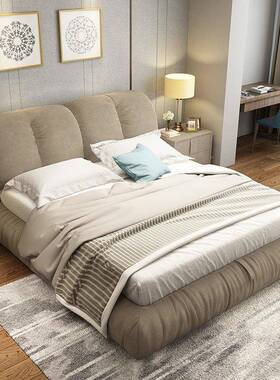 布主艺床可8拆洗北欧简约双软人床1.米1.5米卧储物11987婚床小户