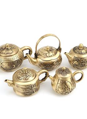 铜壶批壶铜茶壶山水手铜壶摆提件家用铜器发108