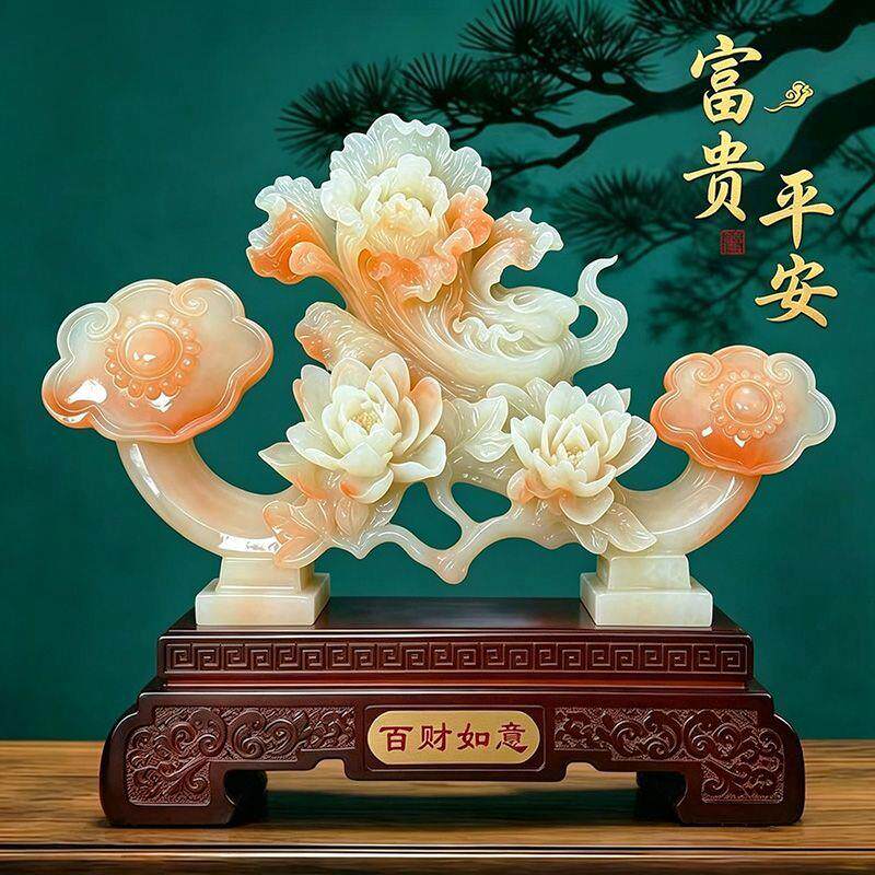 玉白菜摆件招财客厅高级