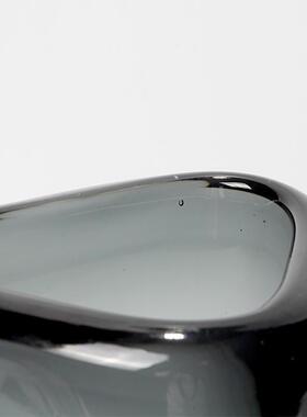 简约现代烟迷灰色三角璃透明花水培玻器迭香仿真花玄关2020装饰摆