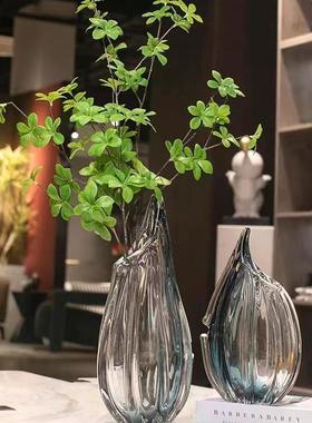 品现件代简约干花插花玻璃花瓶摆欧客厅轻奢高北端设计软泊尼尔装