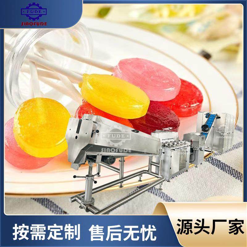 大型食品厂简单易操作棒棒糖生产线扁平球形枕式单扭结包装