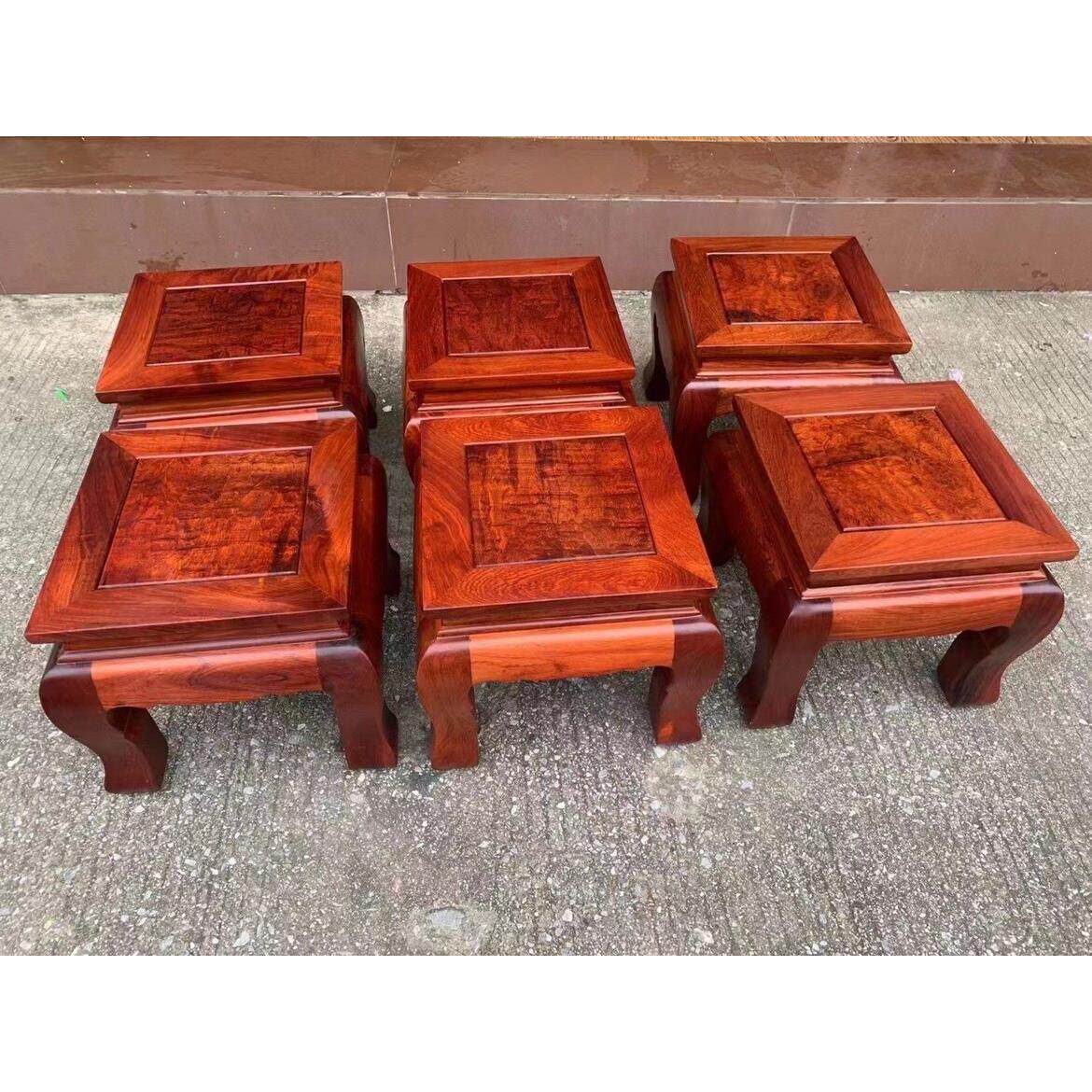 红木家具缅甸花梨木 虎脚凳实木换鞋凳矮凳沙发凳虎脚凳方凳
