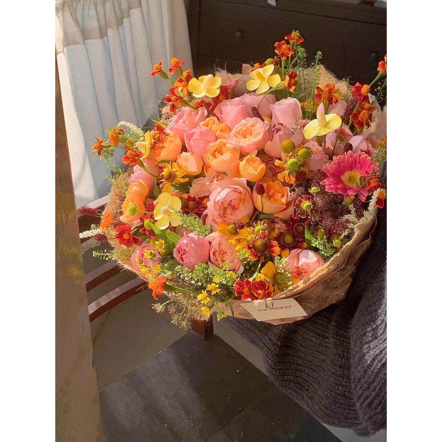 自然风花束北京鲜花同城速递深圳广州南京上海送女友闺蜜爱人生日