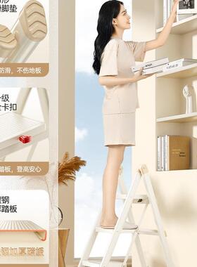 肯家用梯楼子泰折叠梯厚加伸缩两用小梯室内多功KT-F1W-0能爬梯三