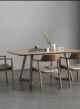 简约HWF实木餐椅肯尼迪总统白蜡木餐会议洽厅椅谈休闲靠椅背椅广