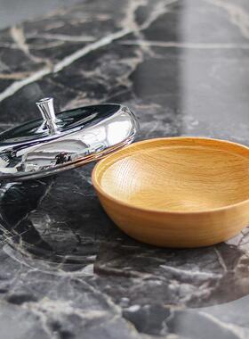 代北欧轻奢PRM仿纹储物木罐子摆件样板房间客电视柜餐现厅厅收纳