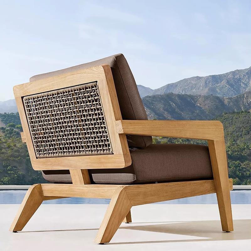 户外实木花18710沙发室外闲露天园院防水防晒休酒店露台庭柚木家