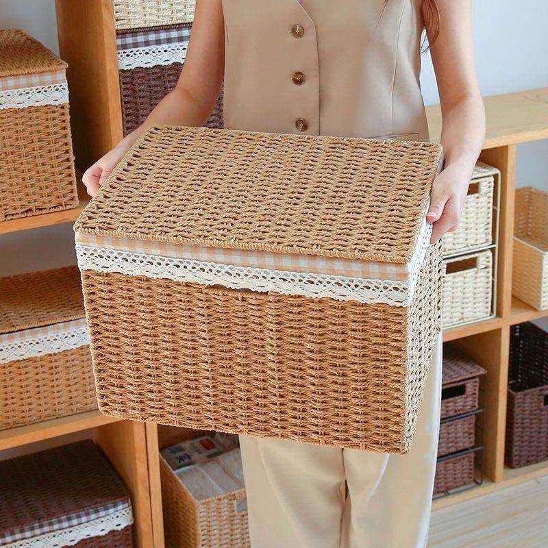 家藤用储物箱仿编收盒纳筐篓杂物客厅见详情收纳收箱纳日式简约收,收纳整理,收纳箱,淘宝优惠券,粉丝福利购,淘宝优惠卷