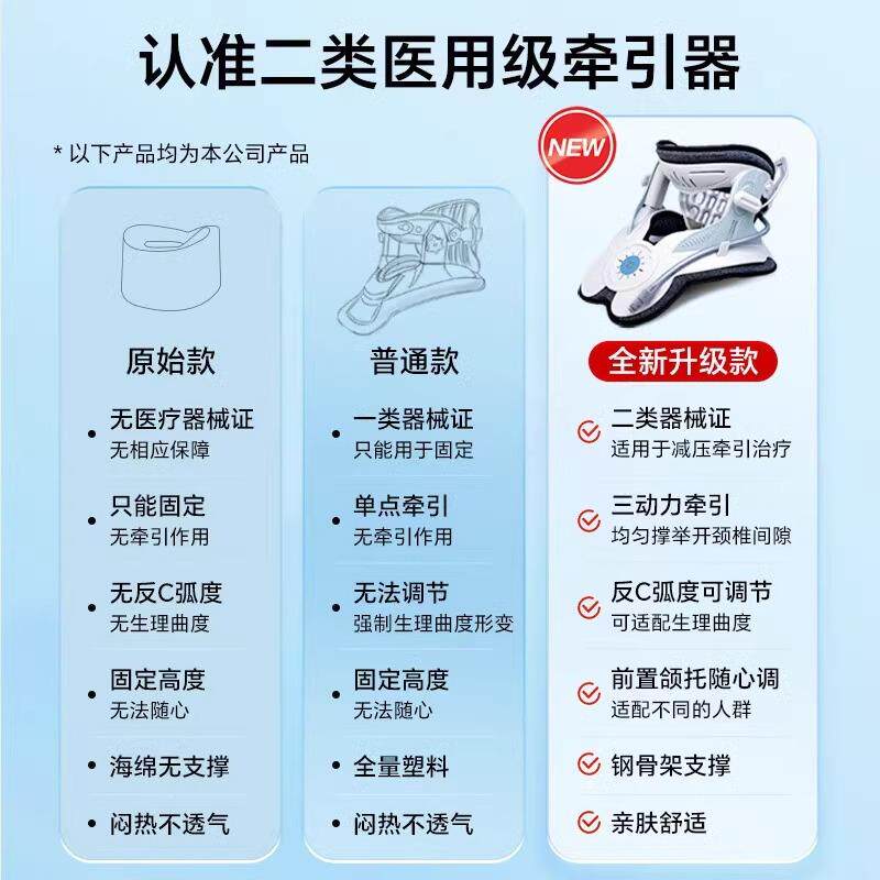 电绅颈椎牵引器矫颈正固定托JQAH-8颈椎固定器动充气颈托家用护颈