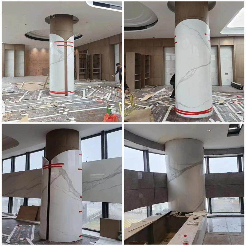 岩板热视弯曲面形工艺板弧圆柱电柜高端背景墙墙岩面强转角旋转楼,家装主材,岩板,淘宝优惠券,粉丝福利购,淘宝优惠卷