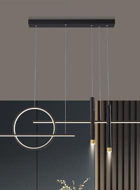 餐厅吊灯代简约轻奢级字一长条高饭厅吧现台北72771欧吊灯创意极