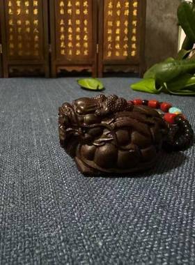 沉木吉祥龙木雕刻精修盘玩香120306摆件手把龟件老文玩料直播