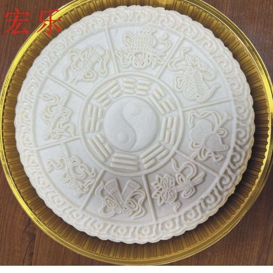 定制新款超大号2斤八仙八宝月饼糕点气动气压模具立体烘焙厂直销