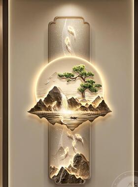 九玄鱼图新F98M87MT式关中装入饰画轻奢大气山水走廊尽头挂画户门