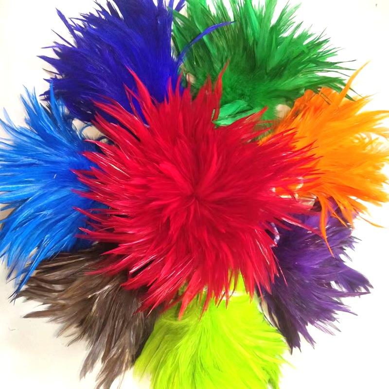 厂家色平板红尖配鸡IEY毛串染条15米-20厘服装饰品件