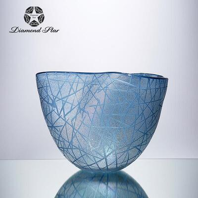 钻21194石刻星珠光软花高档北欧现代玻璃花瓶样板房装摆件清仓