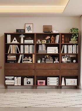 现代组简约收69501用家书柜实木书架简约置物架落地客厅合纳柜