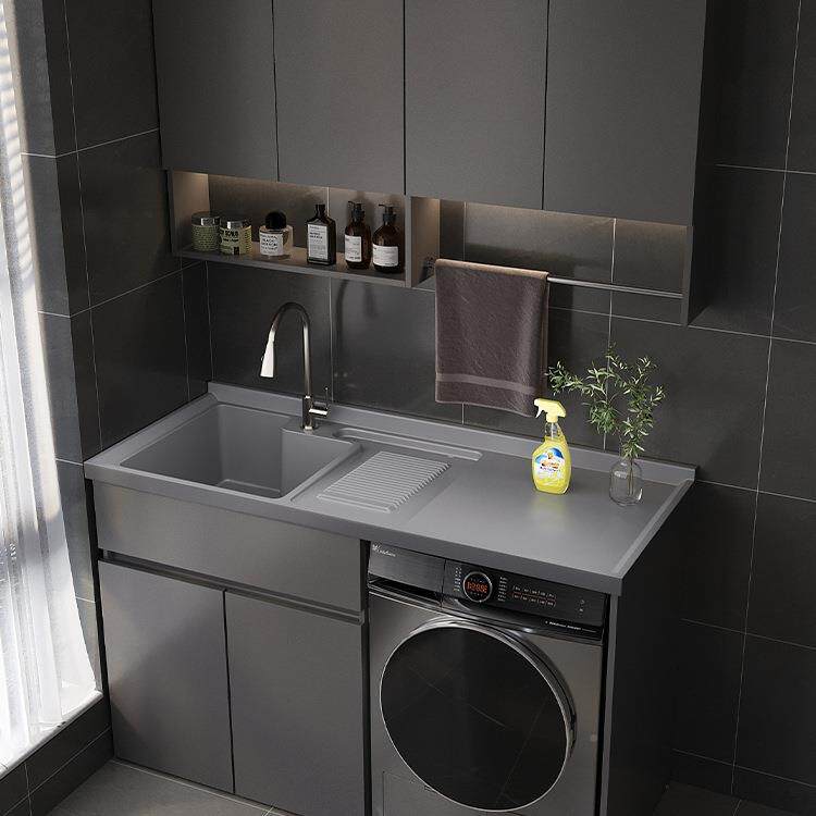 组防水蜂窝机铝阳台洗衣柜合石英石WLK洗带搓板衣池一体台盆伴侣