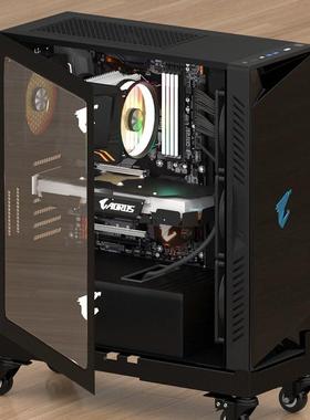 矮护角款台家滑式电脑主F96766T7机托架带轮可移动底调节机箱座用