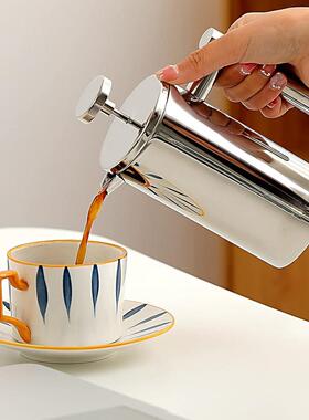 04不锈啡钢法压壶咖壶欧式过滤手UIK冲咖器具双层3冲啡茶滤网泡茶